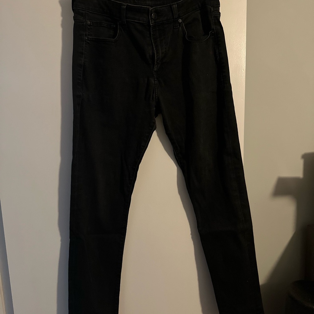 Express Men's Black Skinny Jeans. Hyper stretch, super comfy.